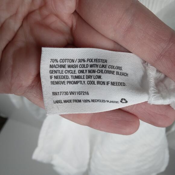 The Nines by Hatch Long Sleeve Pintuck Maternity Shirt White size XXL - Picture 8 of 9